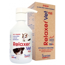 Relaxer VET PLUS ScanVet syrop 250ml na lęk i stres u psów, kotów i zwierząt futerkowych